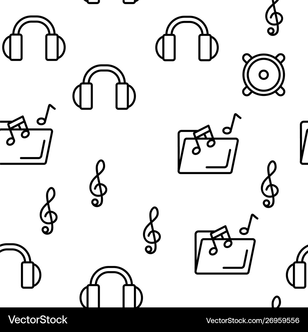 Music audio seamless pattern Royalty Free Vector Image