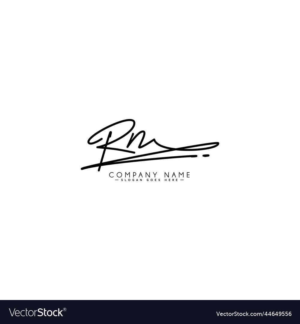 Rn initial logo in signature style