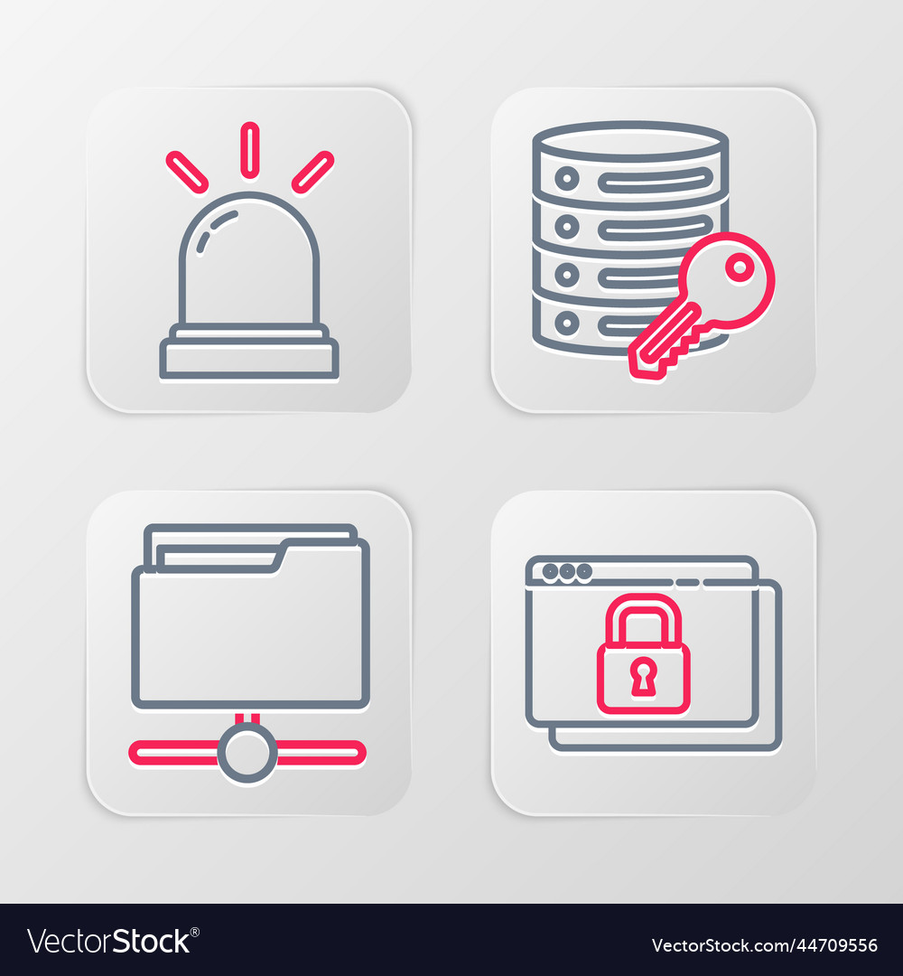 Set line secure your site with https ssl ftp vector image Set line secure your site with https ssl ftp