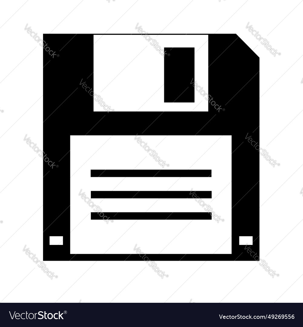 Simple of floppy disk personal computer component vector image Simple of floppy disk personal computer component