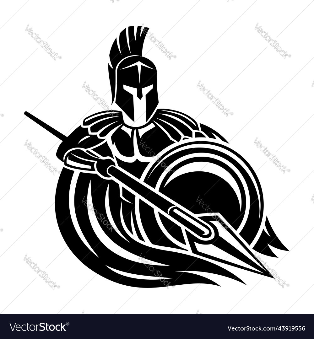 Spartan Warrior with Spear and Shield