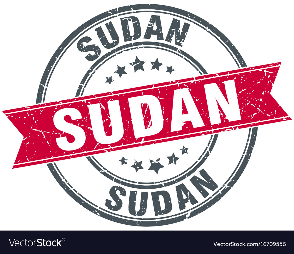 Sudan red round grunge vintage ribbon stamp Vector Image