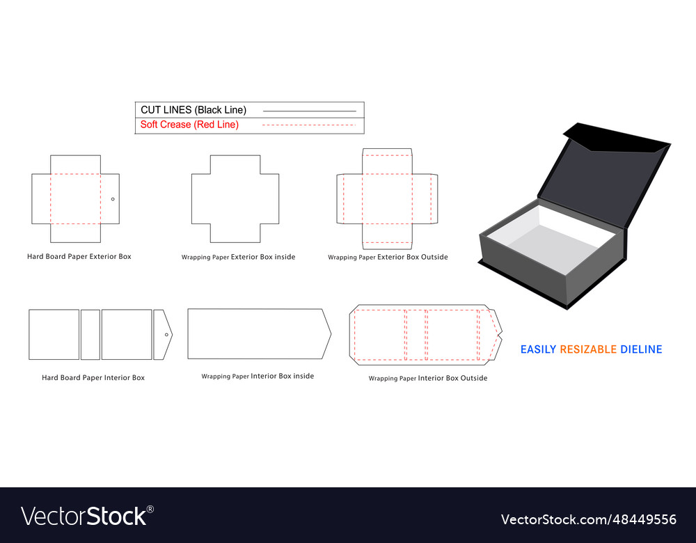 Triangle face luxury rigid box magnetic Royalty Free Vector