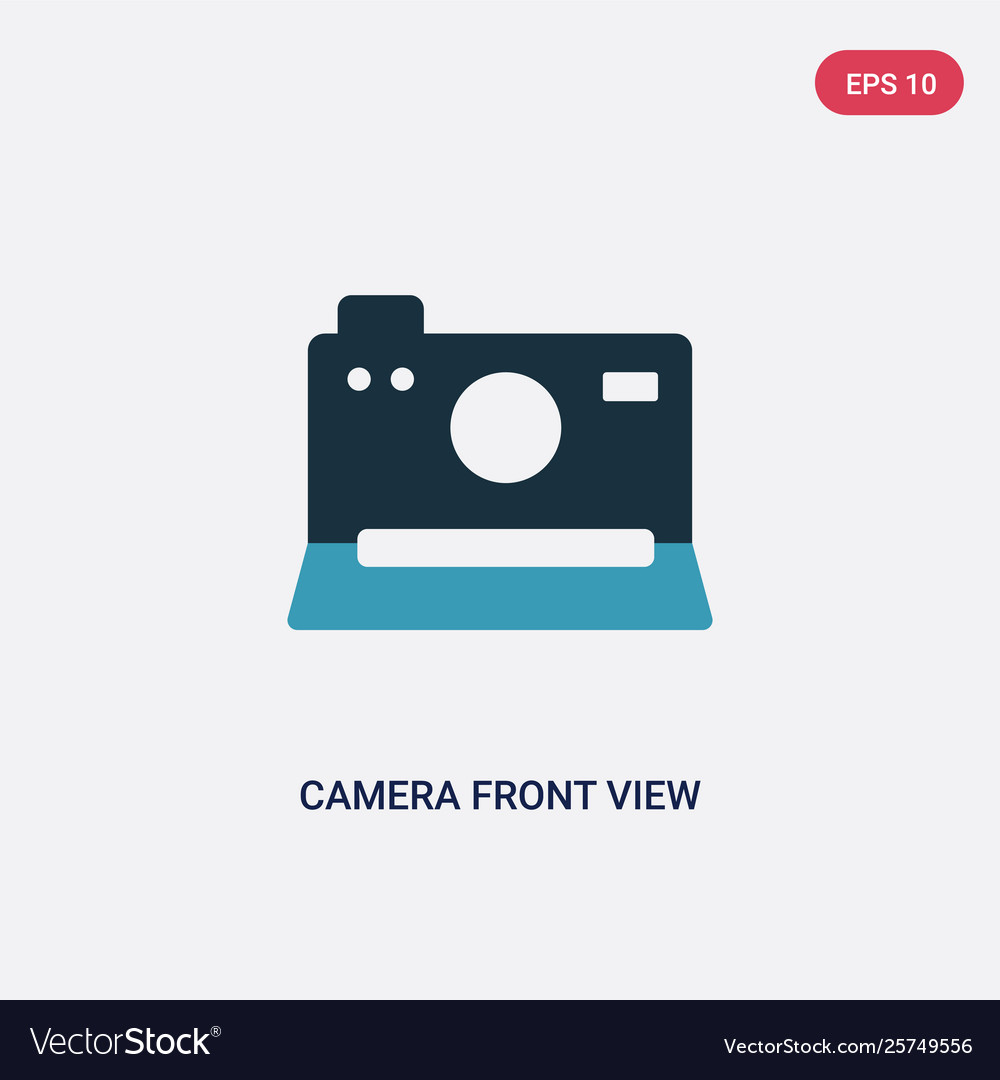 Two color camera front view icon from technology vector image Two color camera front view icon from technology