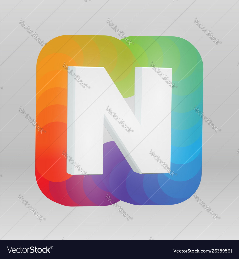 3d character from a fontset with colorful