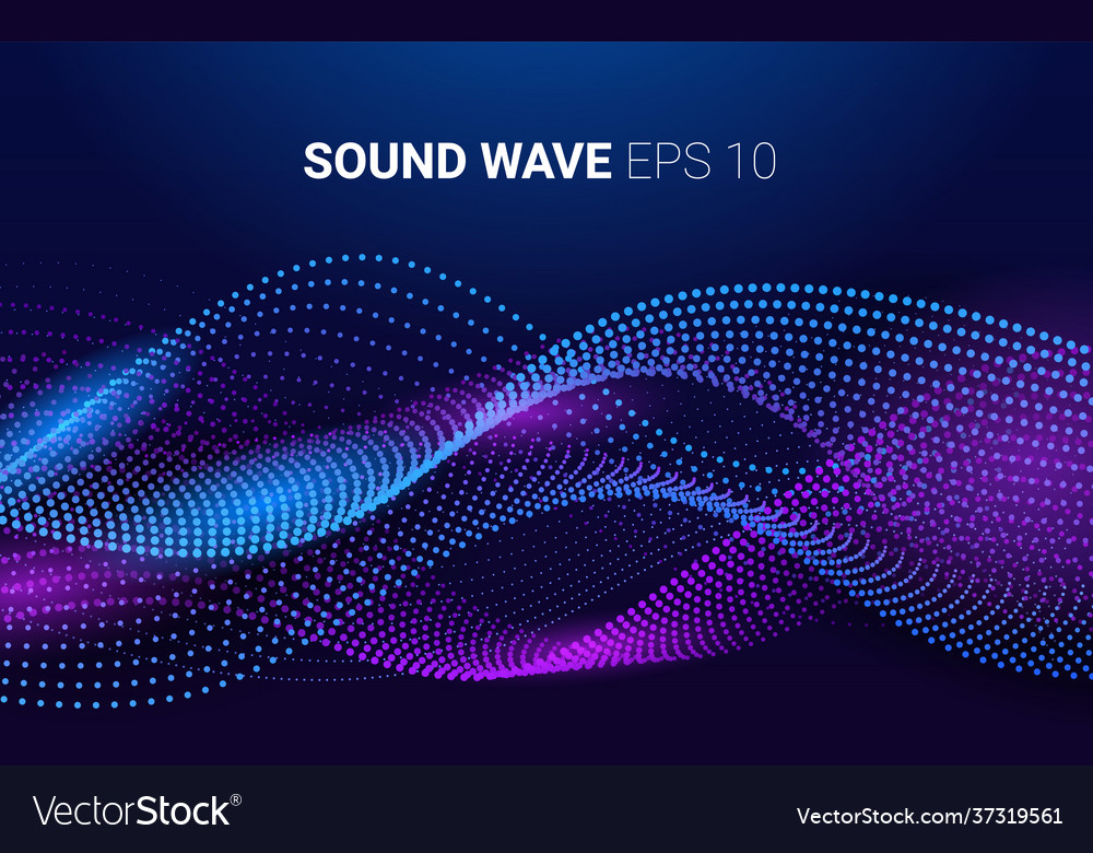 3d particles mesh array wave sound flowing