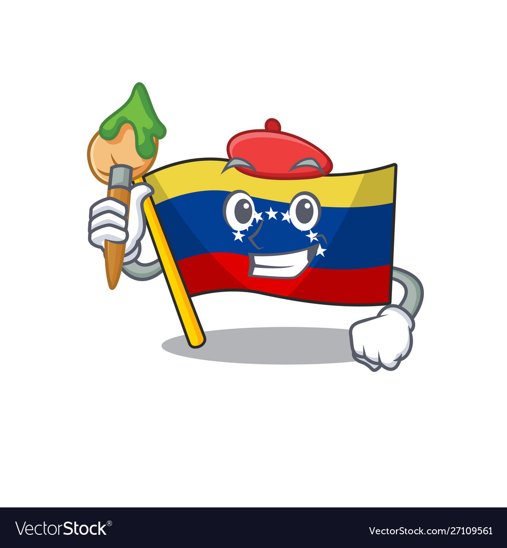 Artist flag venezuela with cartoon shape