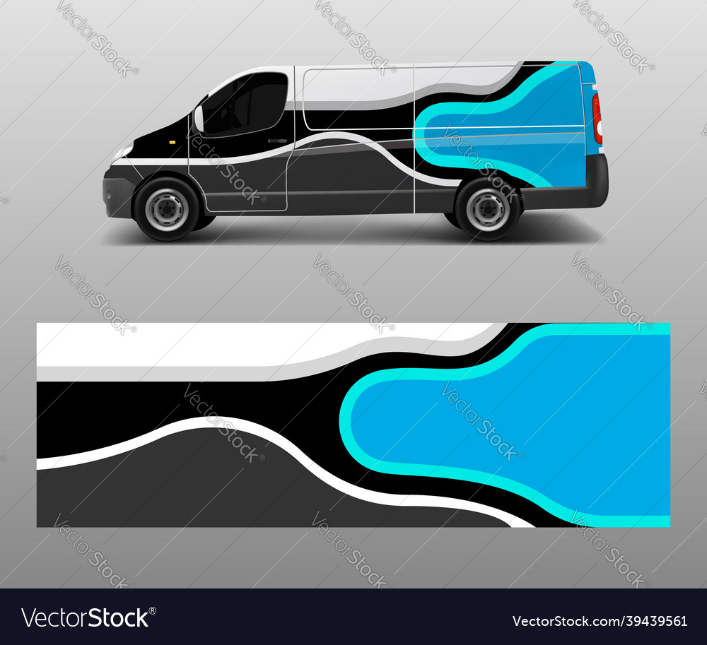 Cargo van decal mit grünen Wellenformen LKW