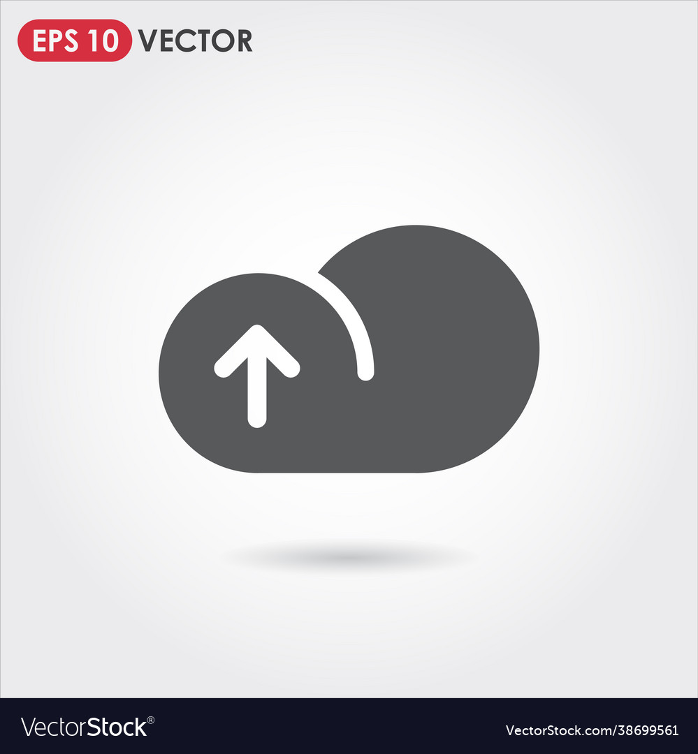 Cloud upload ui web button vector image Cloud upload ui web button