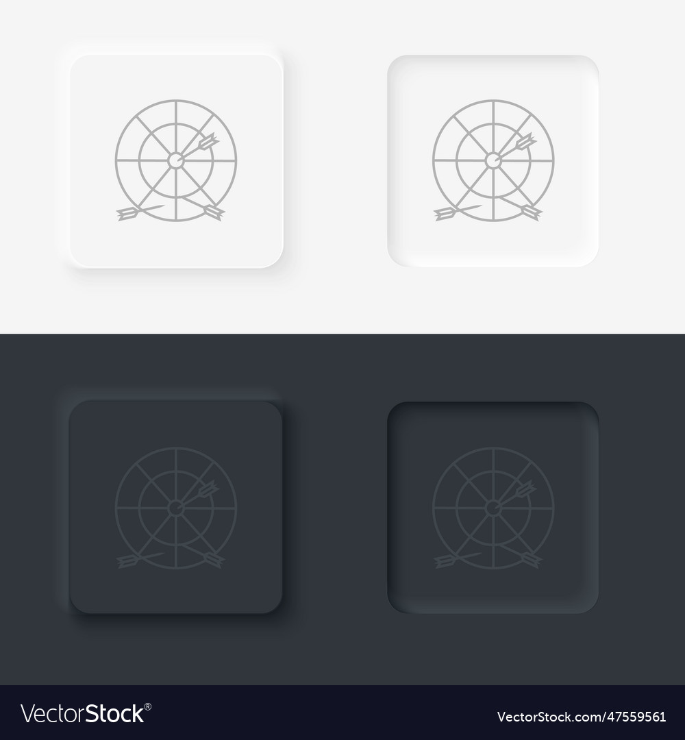 Dartboard target circle neumorphic style button