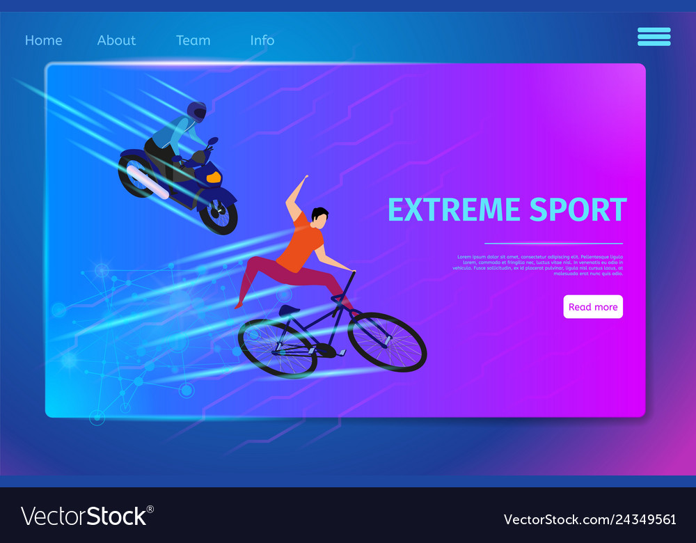 Extreme sport activity banner biker and motobiker