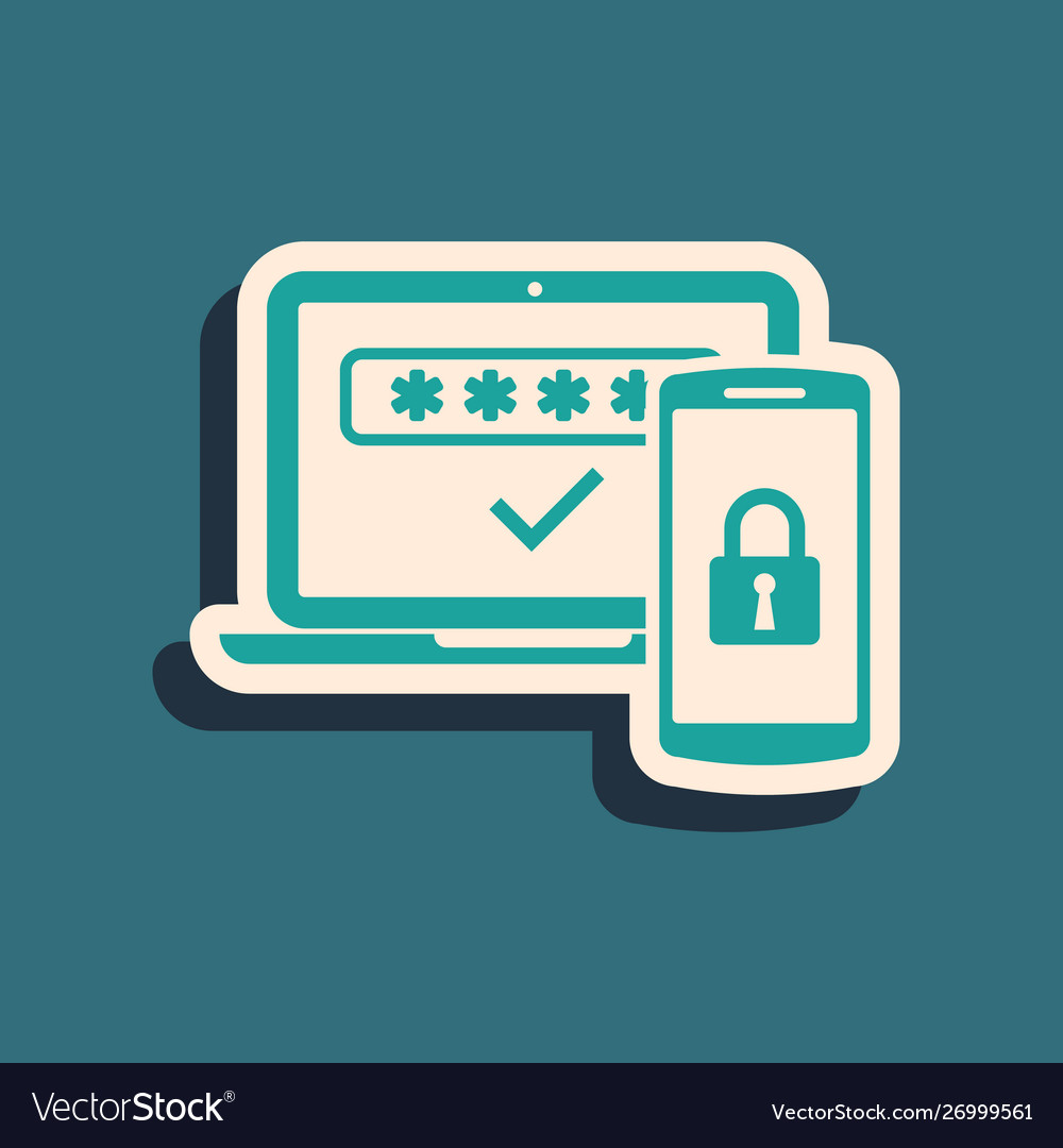 Green multi factor two steps authentication icon vector image Green multi factor two steps authentication icon