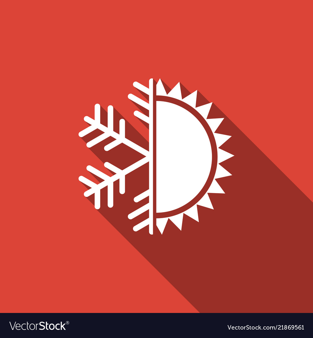 Hot and cold symbol sun and snowflake icon Vector Image