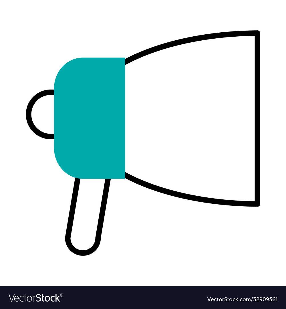 Megaphone device icon half line color style