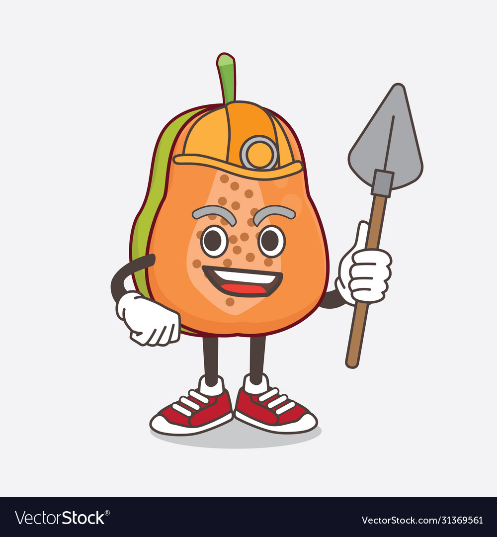 Papaya fruit cartoon mascot character as cool Vector Image