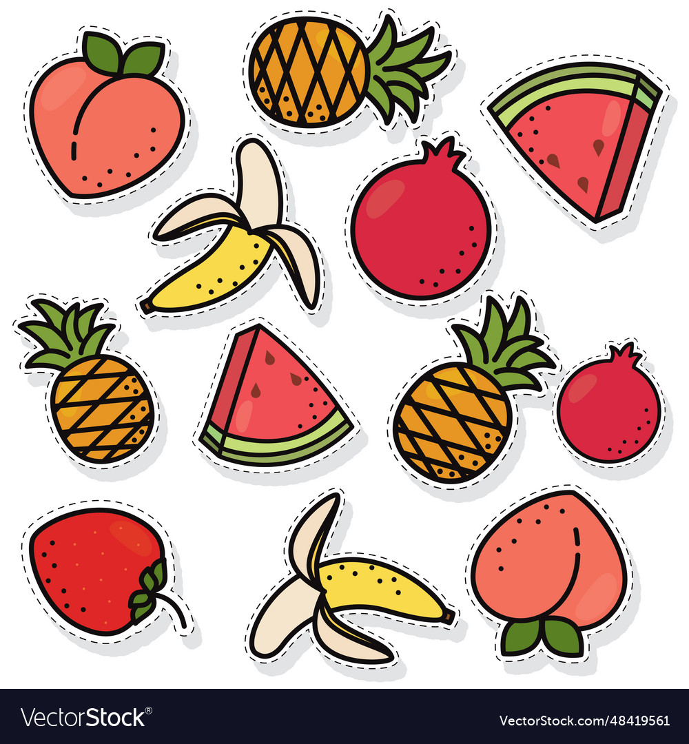 Seamless pattern background with set of fruit