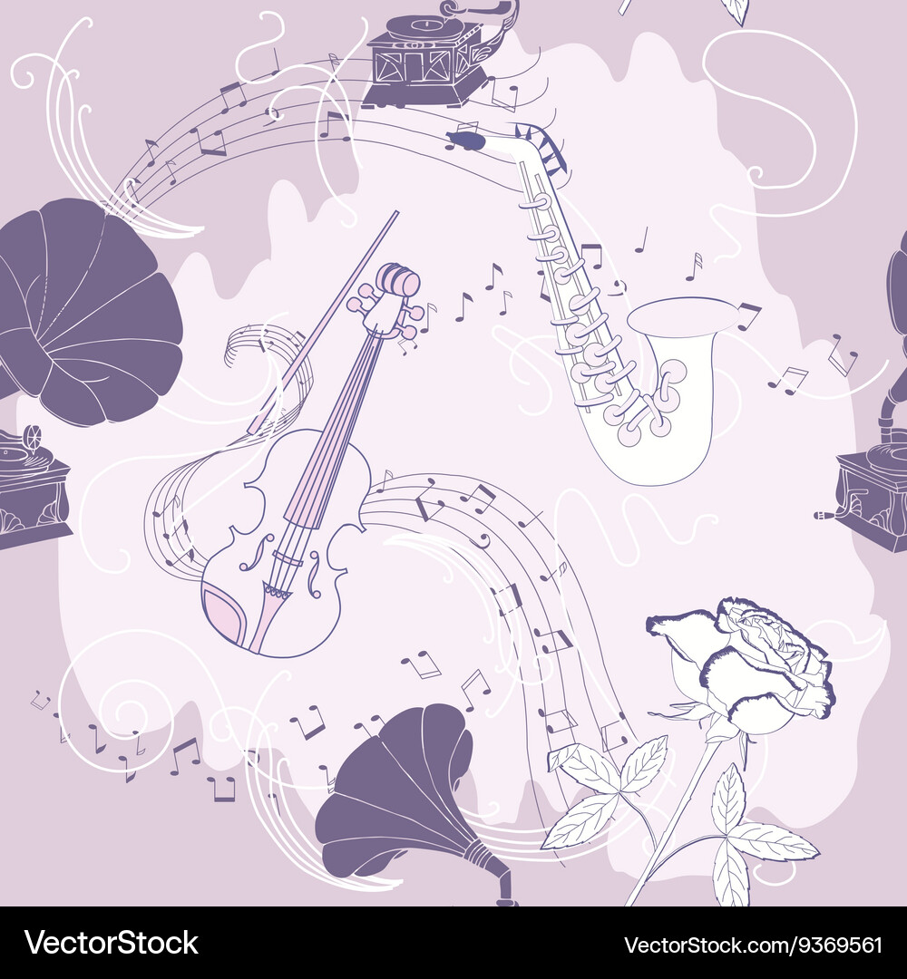 Seamless pattern with music Royalty Free Vector Image
