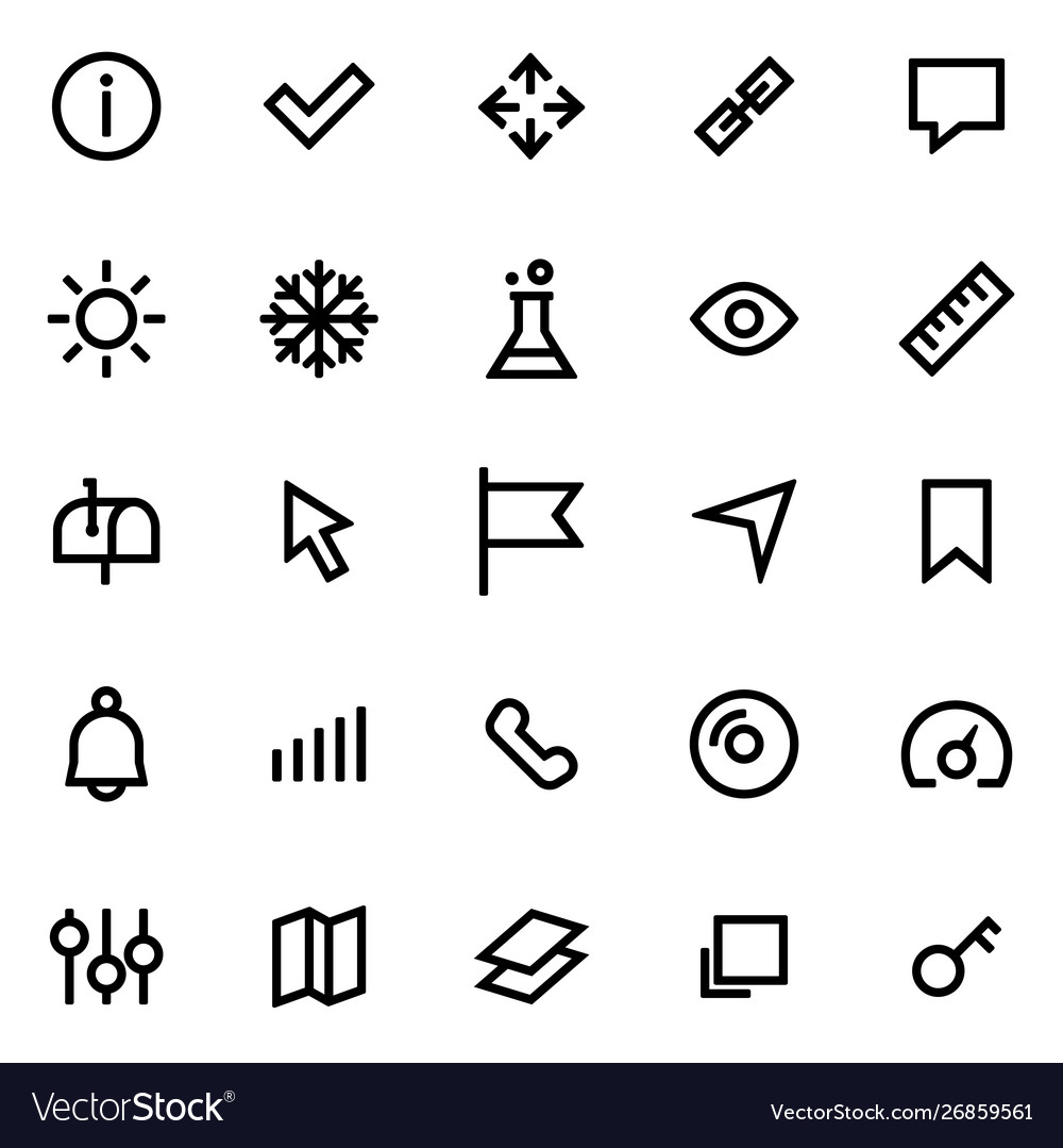Set icons for simple flat style ui design vector image Set icons for simple flat style ui design