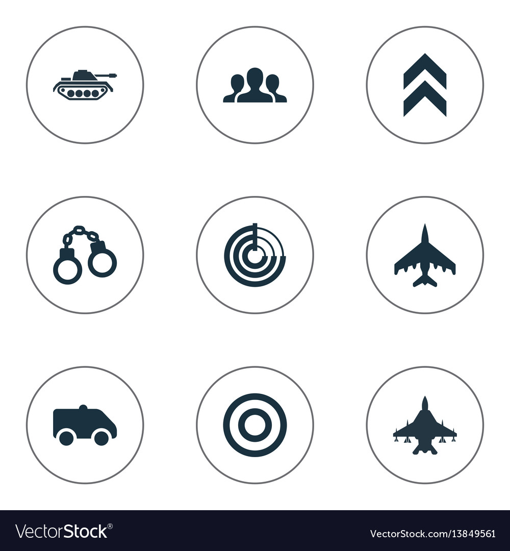 Set of simple military icons