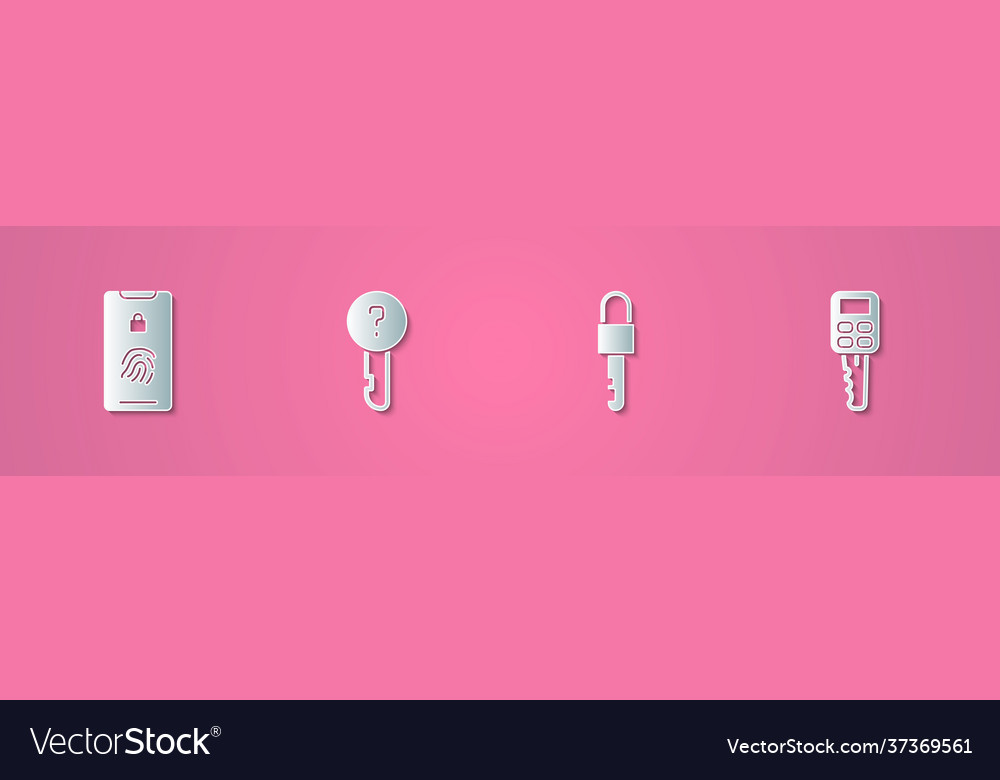 Set paper cut mobile with fingerprint scan