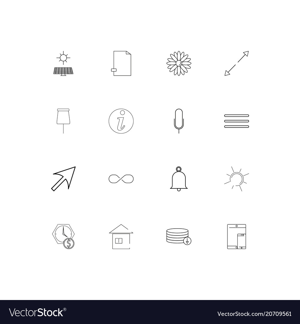 Signs and symbols simple linear icons set
