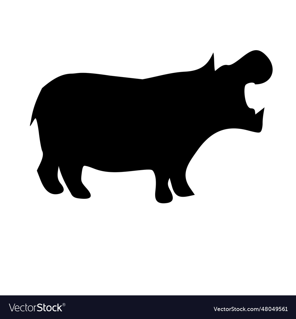 Silhouette hippopotamus icon image Royalty Free Vector Image