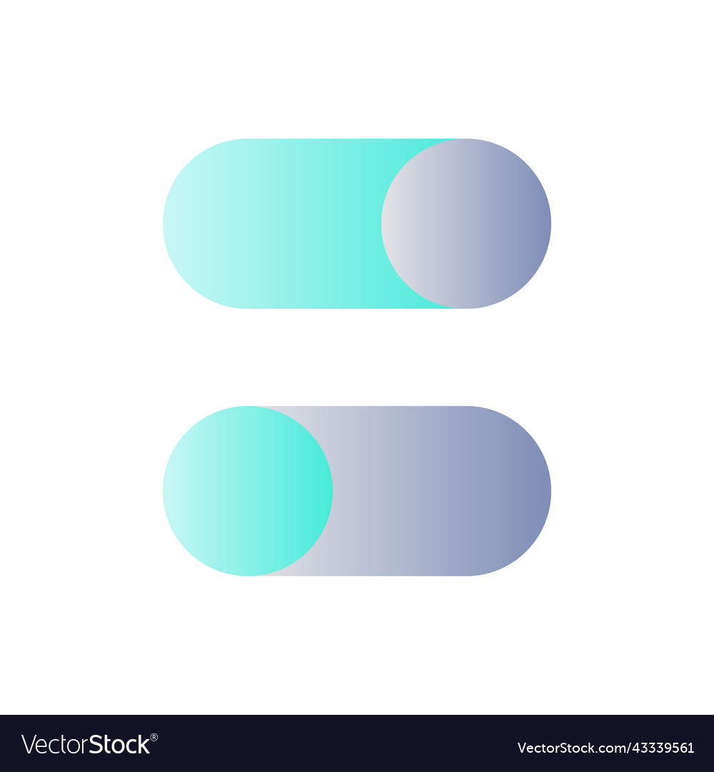 Ein- und Ausschalttasten flache Gradientenfarbe ui vector image Ein- und Ausschalttasten flache Gradientenfarbe ui