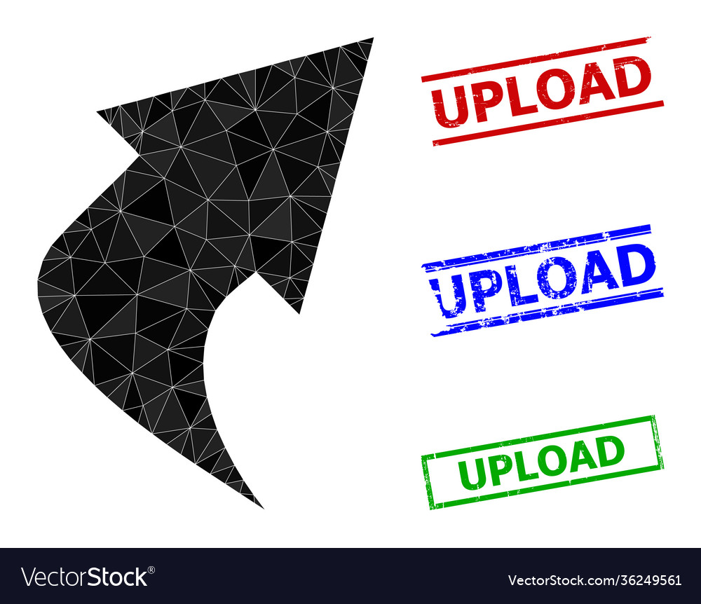 Upload arrow triangle icon and grunge