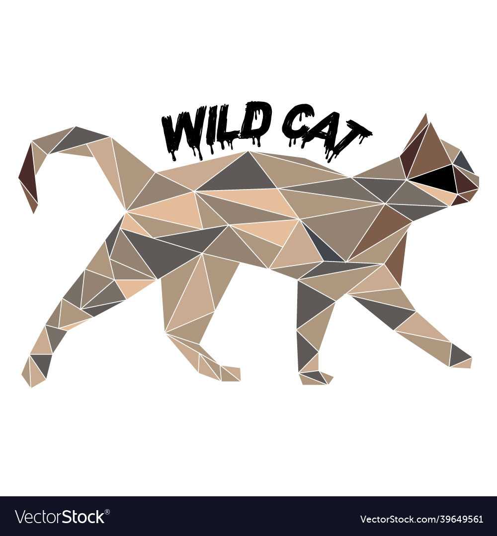 Wild-cat-polygonal-t-shirt-design