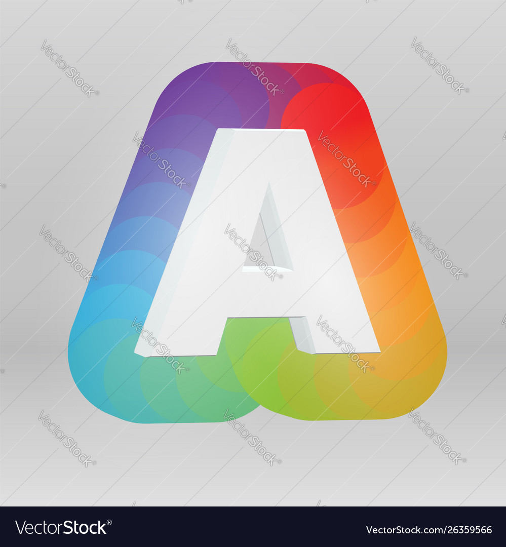 3d character from a fontset with colorful vector image 3d character from a fontset with colorful