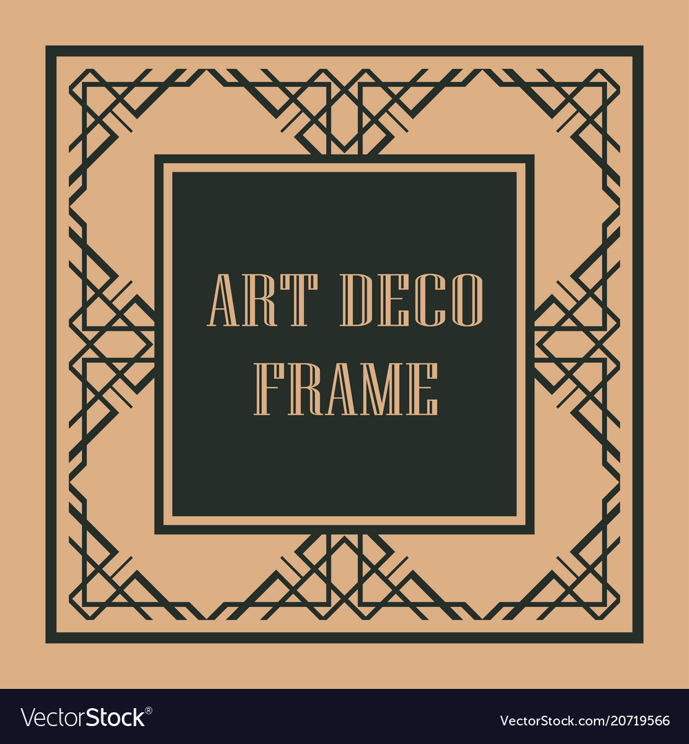 Art deco frame border vector image Art deco frame border