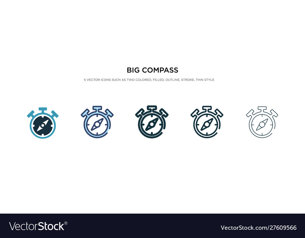 Big compass icon in different style two colored vector image Big compass icon in different style two colored