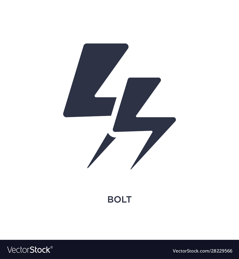 Bolt icon on white background simple element from