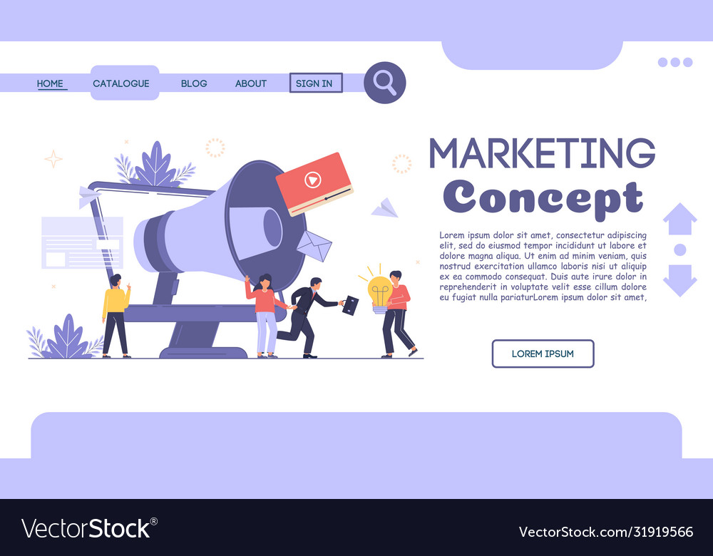 Business advertising promotion landing page vector image Business advertising promotion landing page
