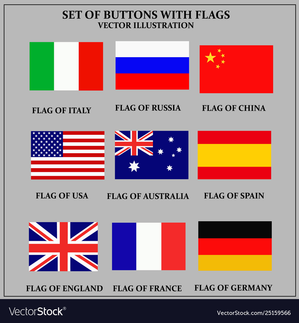 Buttons with flags