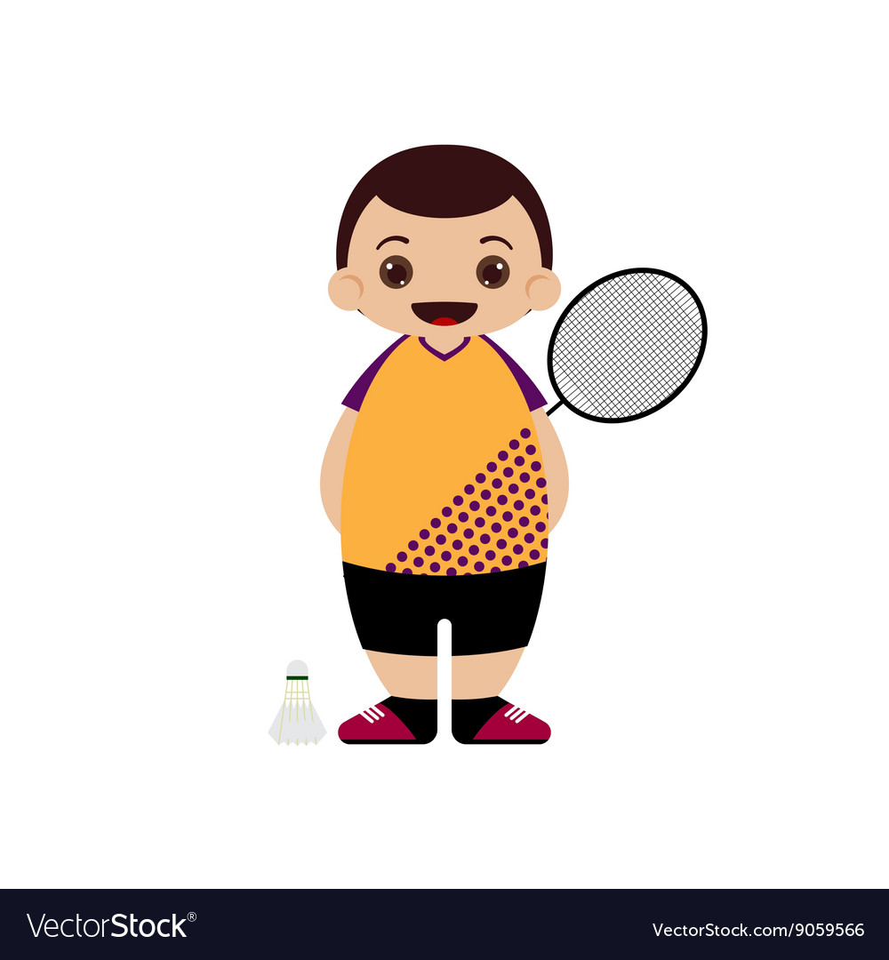 Cartoon badminton player Royalty Free Vector Image Cartoon badminton player Royalty Free Vector Image