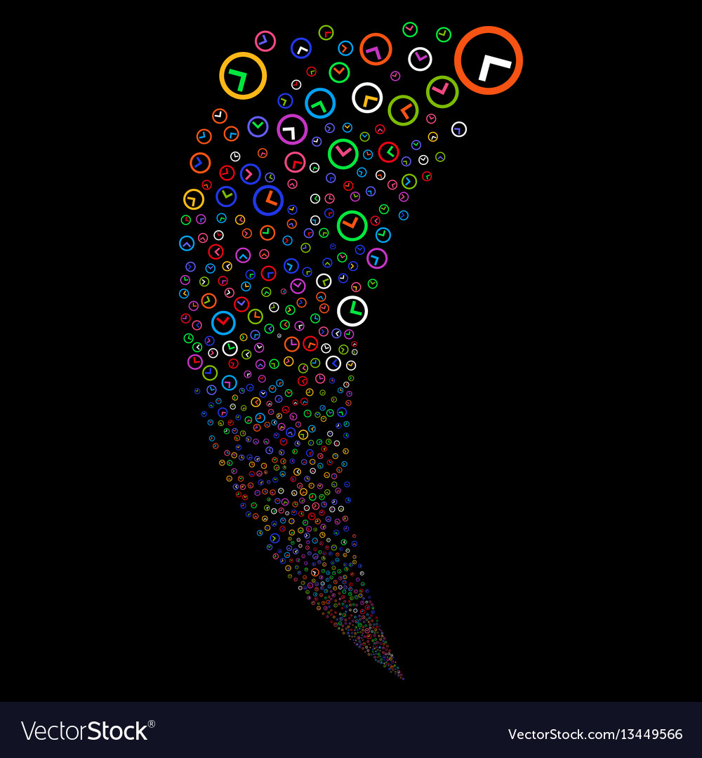 Clock random stream vector image Clock random stream