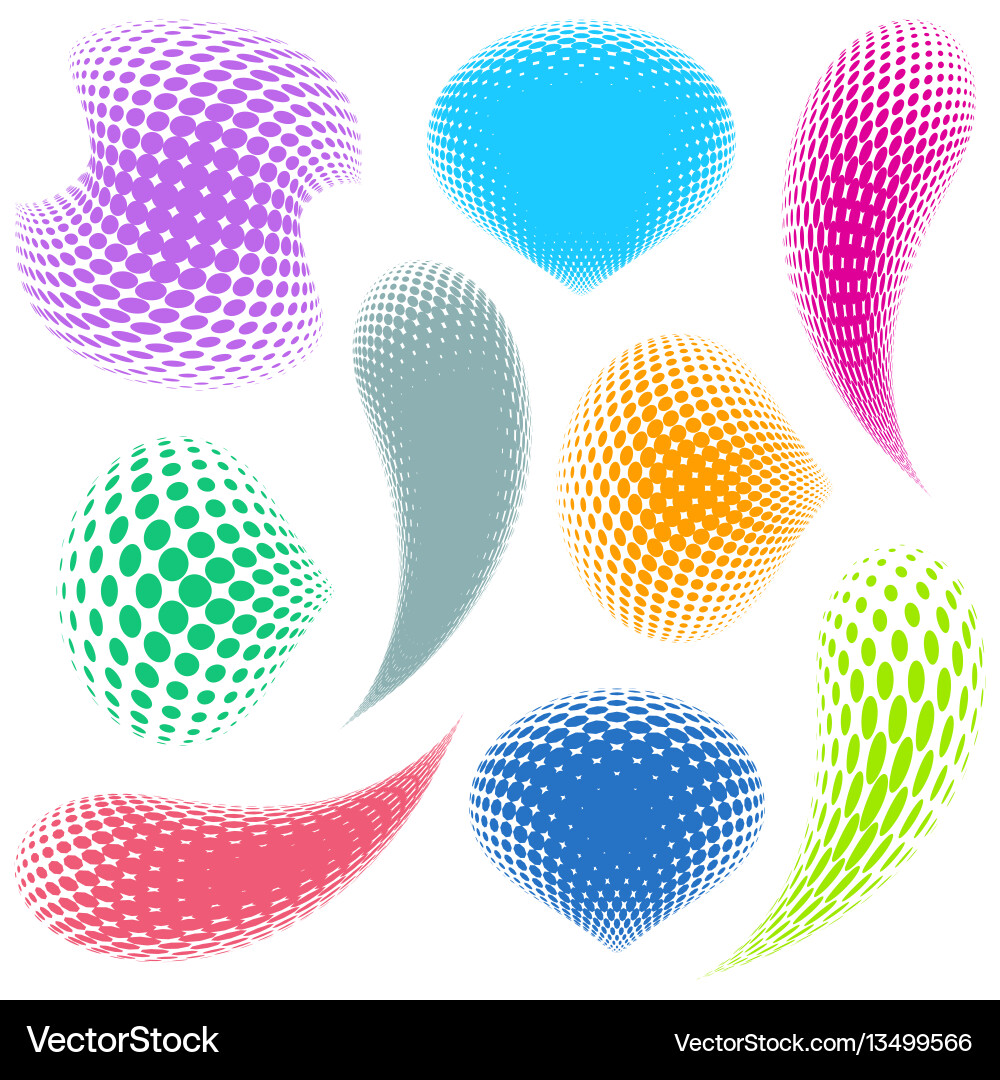 Colorful halftone design elements Royalty Free Vector Image