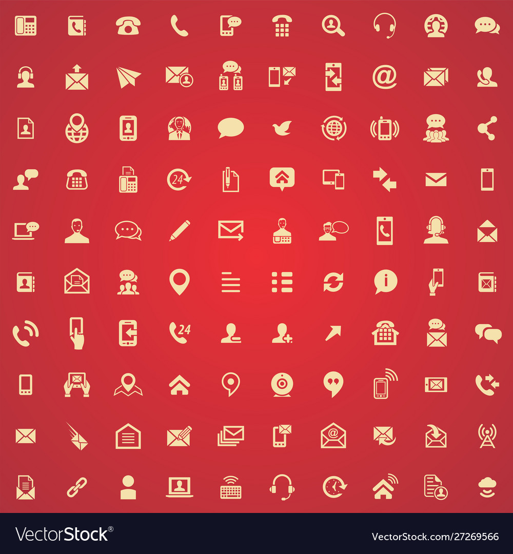 Contact us 100 icons universal set for web and ui