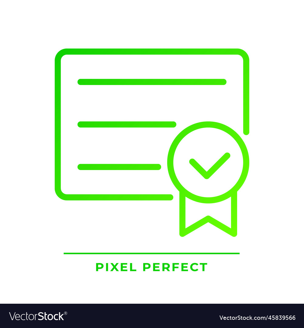 Diploma with check mark pixel perfect gradient