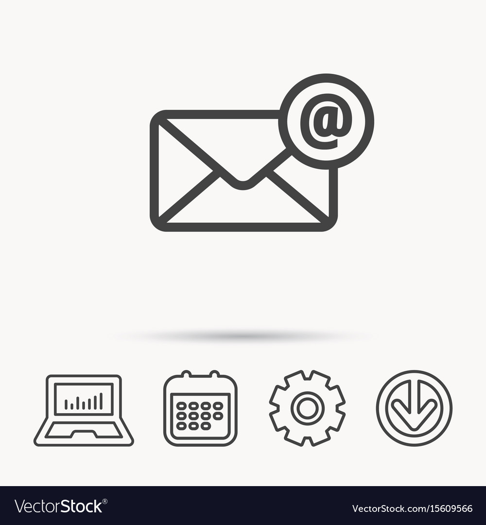 Email Envelope Icon with At Symbol