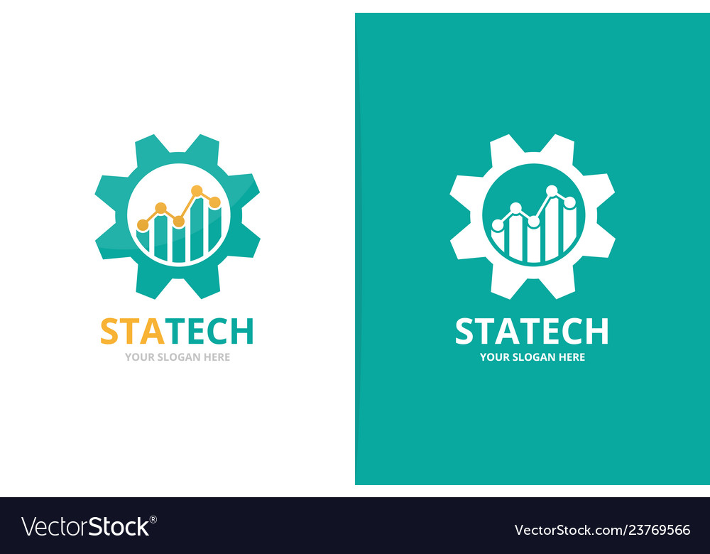 Graph and gear logo combination unique chart