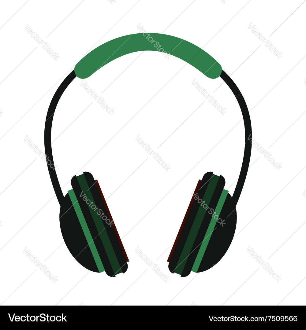 Headphone flat icon Royalty Free Vector Image - VectorStock