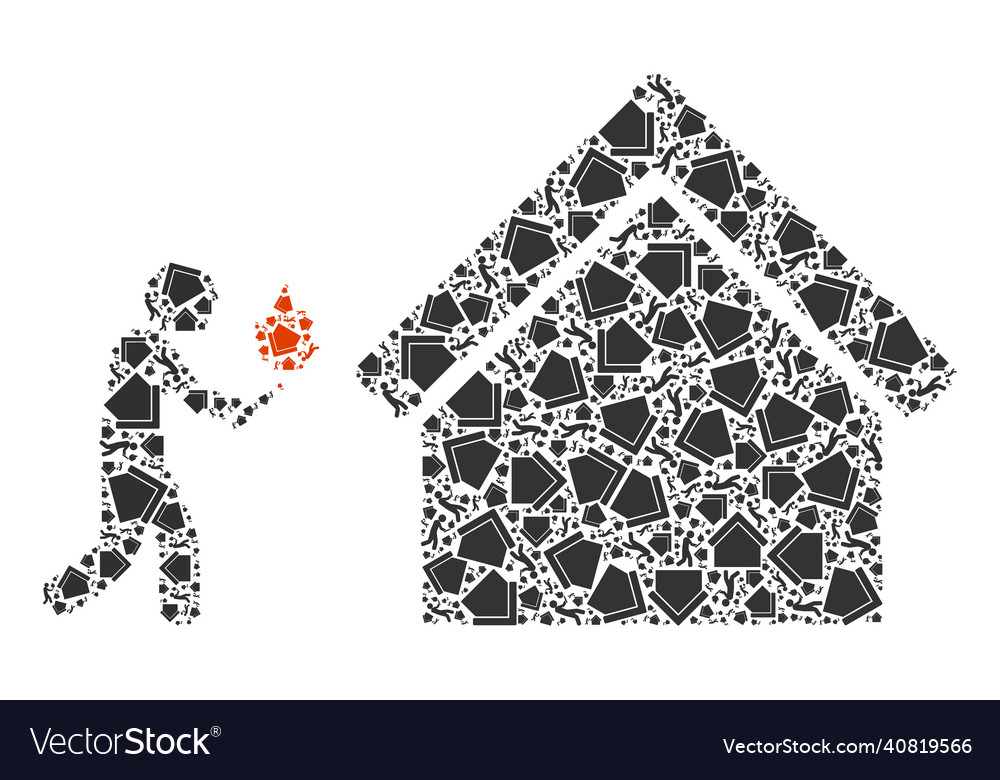 House arsonist recursion icon composition of self vector image House arsonist recursion icon composition of self