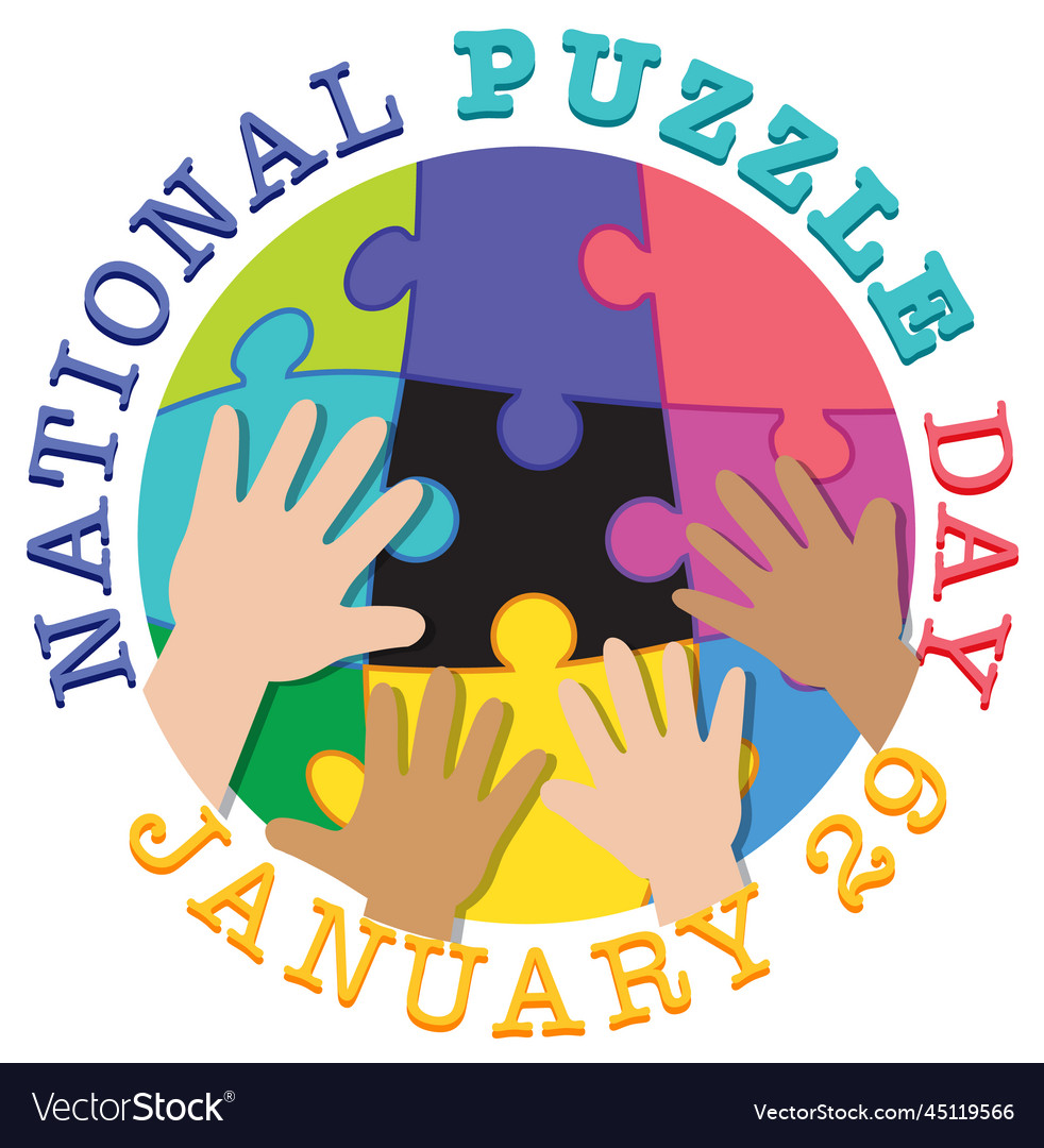 National puzzle day banner design Royalty Free Vector Image