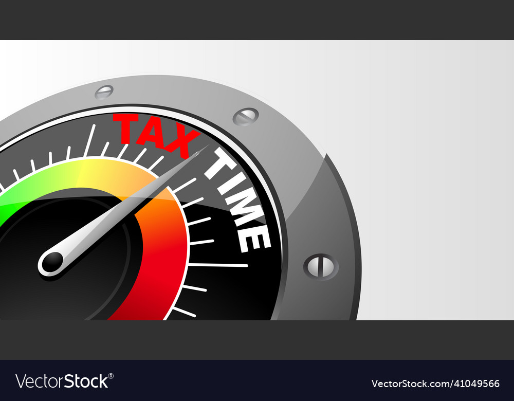 Tax time speed indicator with arrow and scale Vector Image Tax time speed indicator with arrow and scale