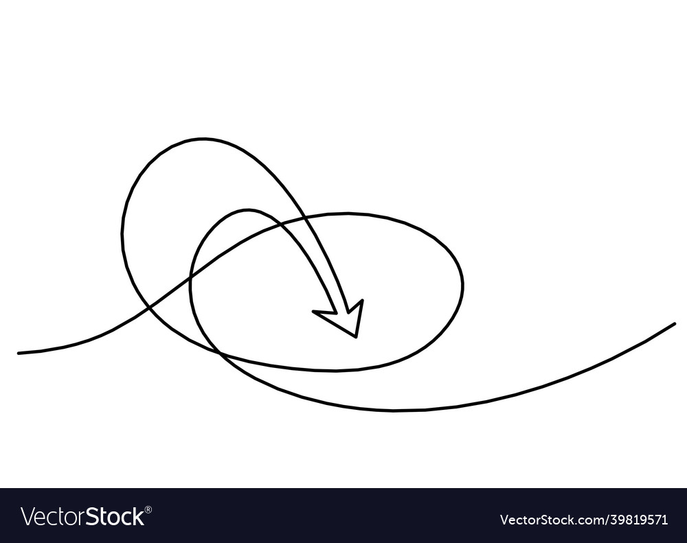 Abstract continuous lines arrows drawing on white