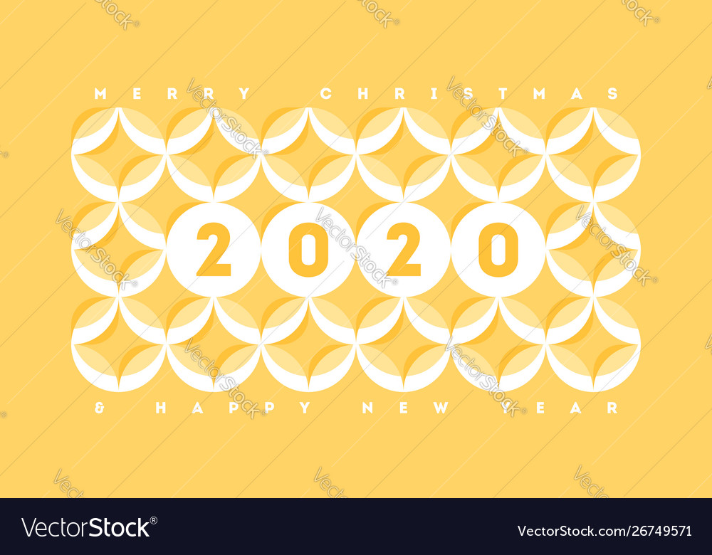 Banner design with 2020 and pattern circles