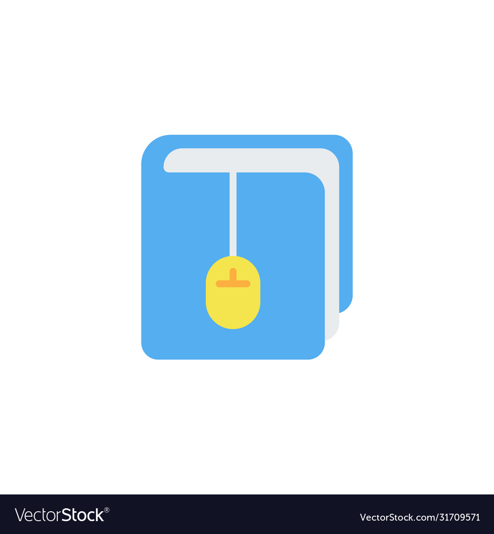Book with computer mouse icon symbol isolated vector image Book with computer mouse icon symbol isolated