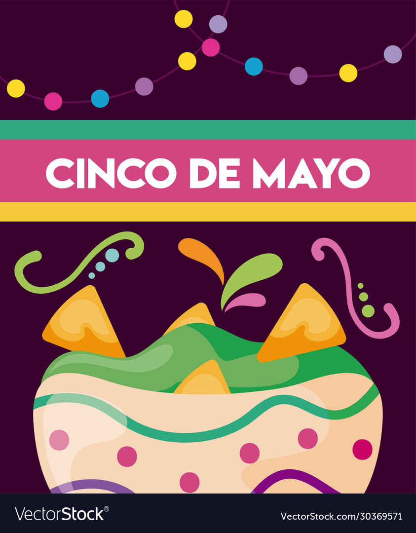 Card holiday cinco de mayo with food mexican